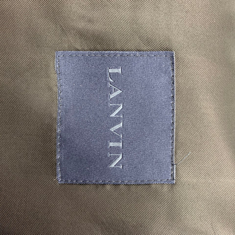 LANVIN Size 40 Regular Grey Blue Print Viscose Silk Sport Coat
