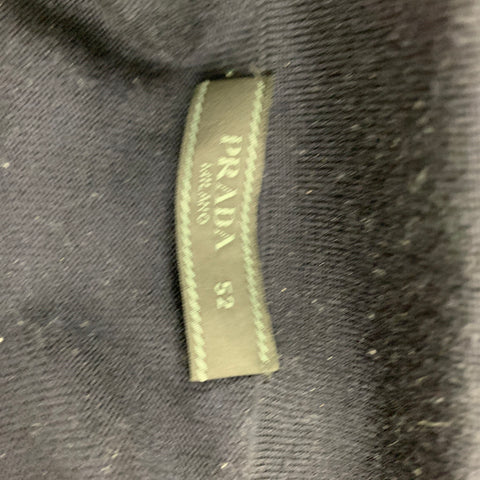 PRADA Size L Navy Burgundy Knitted Wool Buttoned Polo