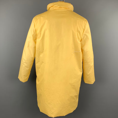 HUGO by HUGO BOSS Size XL Yellow Crinkled Polyurethane Zip Up Coat