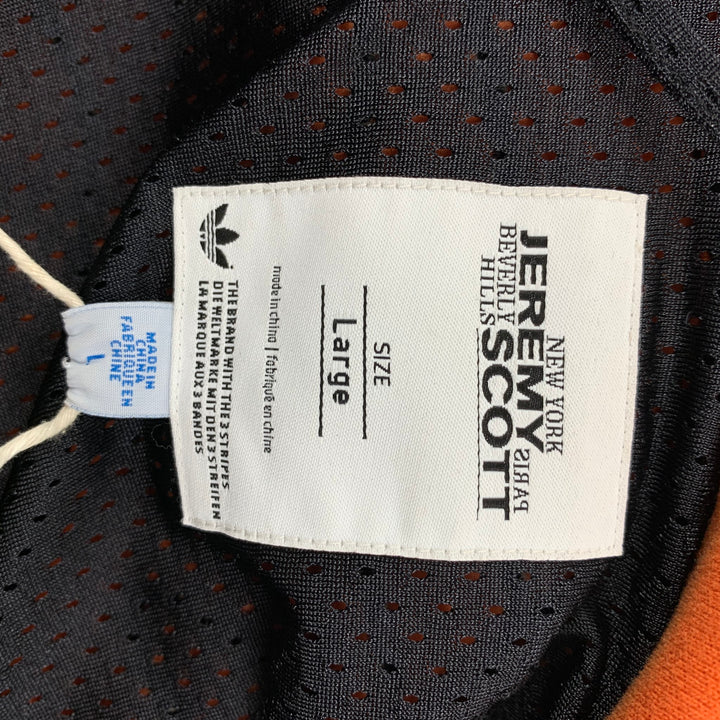 JEREMY SCOTT x ADIDAS Size L Orange Black Tiger Cotton Tailcoat Jacket