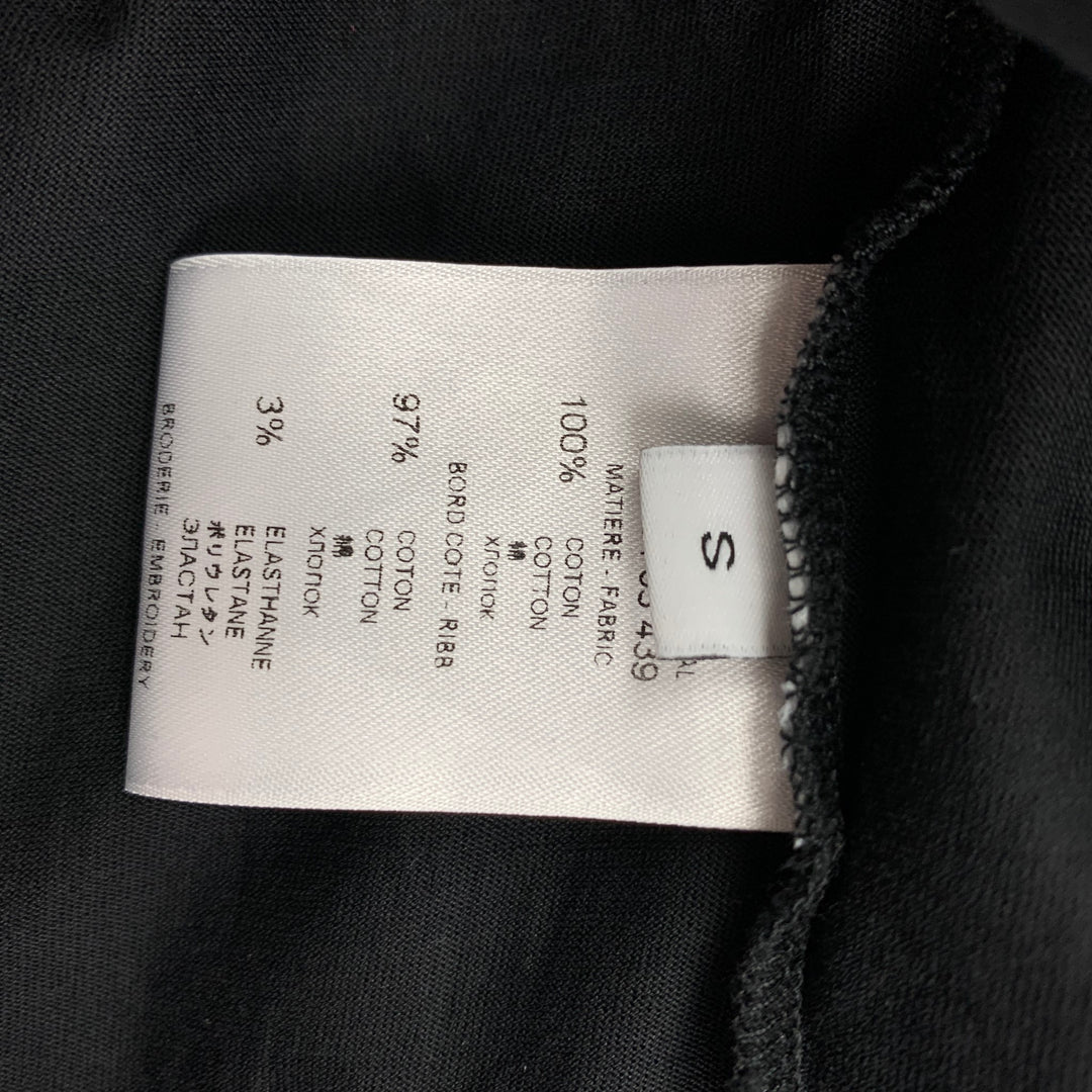 GIVENCHY Size S Black Cotton Applique Crew-Neck T-Shirt
