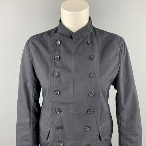 F W K Size M Black Nylon / Cotton Double Breasted Jacket