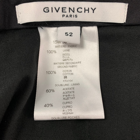 GIVENCHY Size 36 Black Wool Velvet Trim Tuxedo Dress Pants