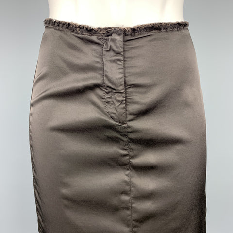 MM6 MAISON MARGIELA Size S Brown Raw Edge Pencil Skirt