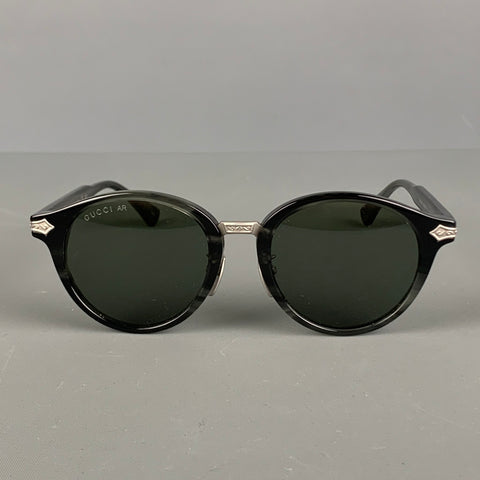 GUCCI Grey Silver Acetate Titanium Sunglasses & Eyewear