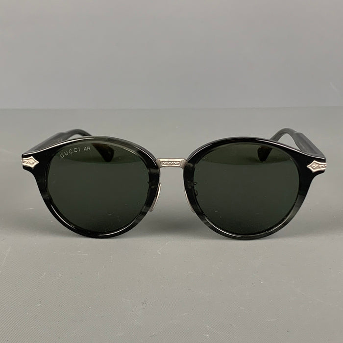GUCCI Grey Silver Acetate Titanium Sunglasses & Eyewear