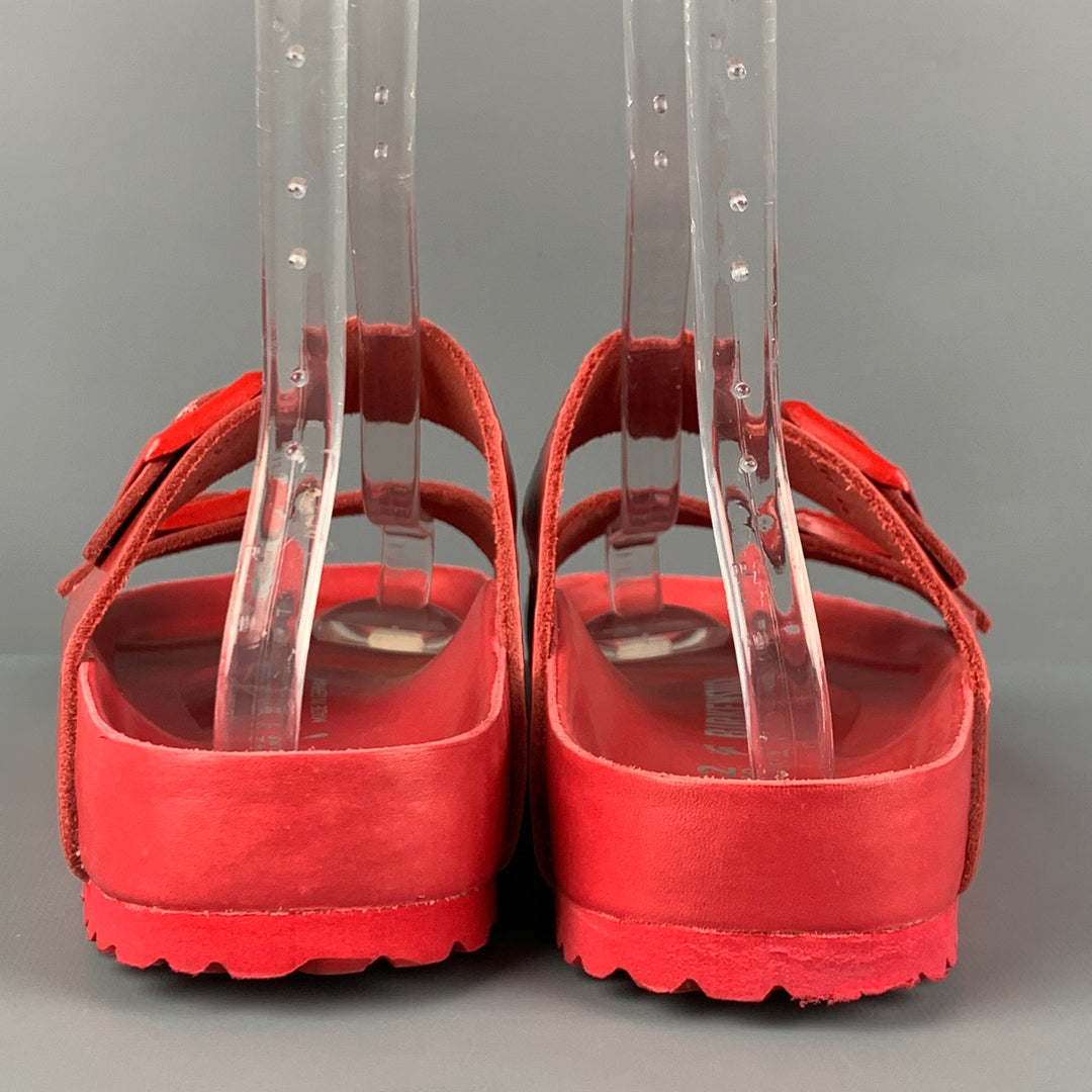 VALENTINO x BIRKENSTOCK Size 12 Red Leather Buckle Sandals – Sui