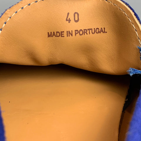 BOBBIES Talla 7 Mocasines de ante azul real