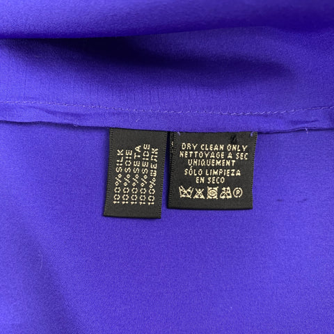 RALPH LAUREN Black Label Size 8 Purple Silk Button Up Shirt