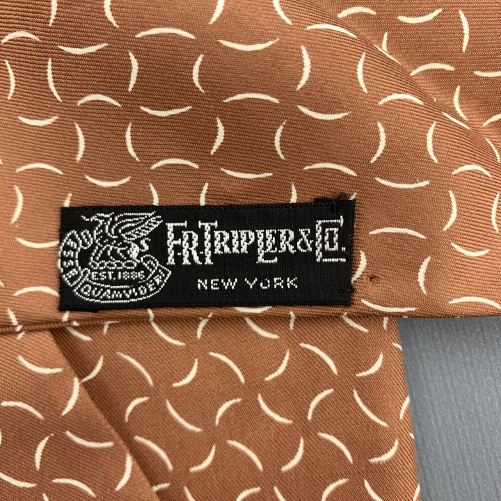 F.R. TRIPLER & CO. Print Silk Tan Ascot Scarf