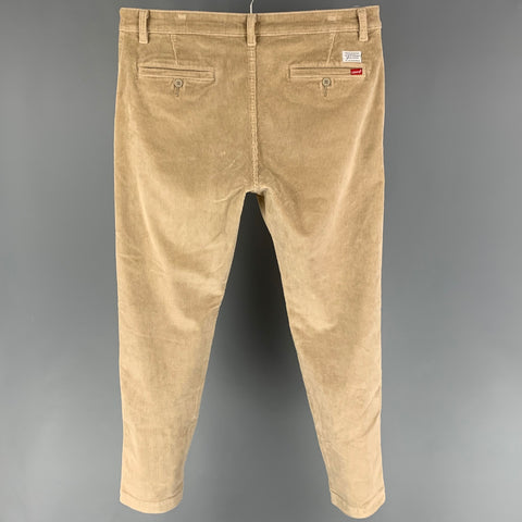 LEVI'S Size 34 Beige Corduroy Cotton Polyester Standard Taper Pants