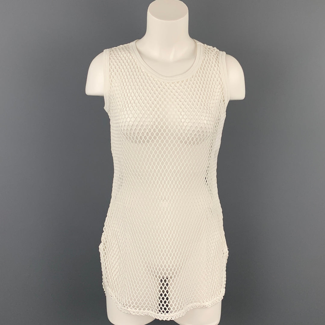 Y's by YOHJI YAMAMOTO Size S White Mesh Cotton Sleeveless Tank Top