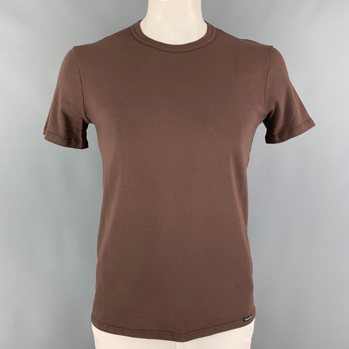 TOM FORD Size XL Brown Cotton T-shirt