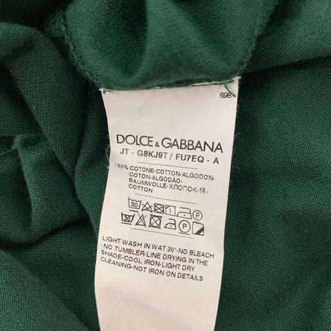 DOLCE & GABBANA Size M Forest Green Cotton Crew-Neck T-shirt