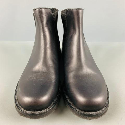 YOHJI YAMAMOTO Size 10 Black Leather Mixed Materials Boots