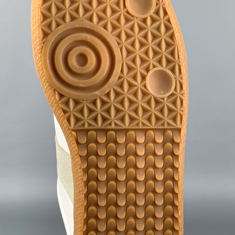 MAISON MARGIELA Talla 11 Zapatillas réplica de cuero con cordones y bloques de color blanco