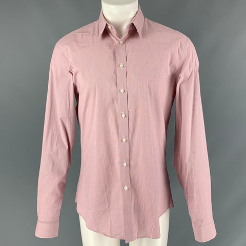 THOMAS PINK Size M White, Red & Black Checkered Cotton Blend Long Sleeve Shirt