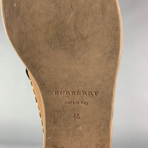 BURBERRY PRORSUM Size 11 Brown Yellow Stitched Leather Arundel Mocassin Shoes
