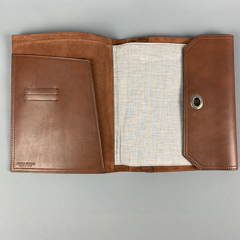 BRUNELLO CUCINELLI Étui iPad en cuir marron