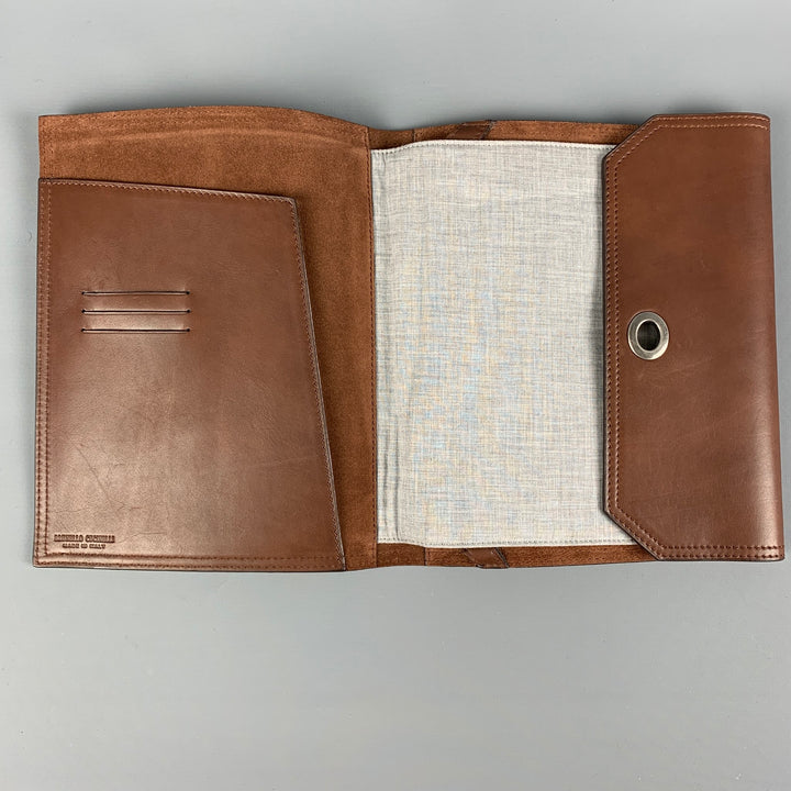BRUNELLO CUCINELLI Brown Leather iPad Case