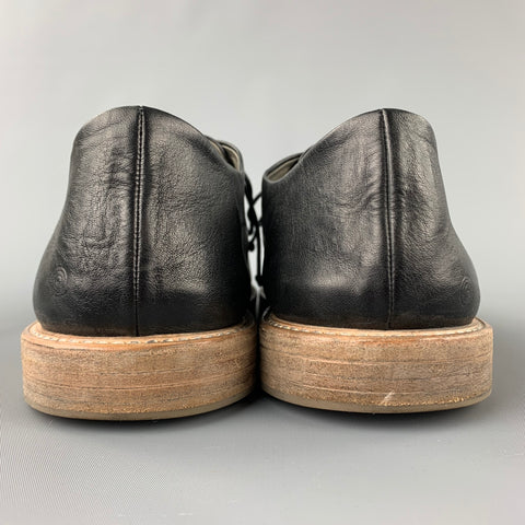 MARSELL Size 11 Black Leather Round Toe Lace Up Shoes