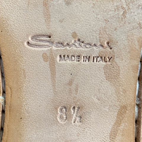 SANTONI Size 8.5 Brown Suede Penny Loafers