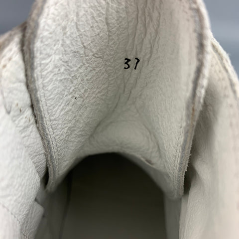 ANN DEMEULEMEESTER Size 7 Off White Suede High Top Sneakers