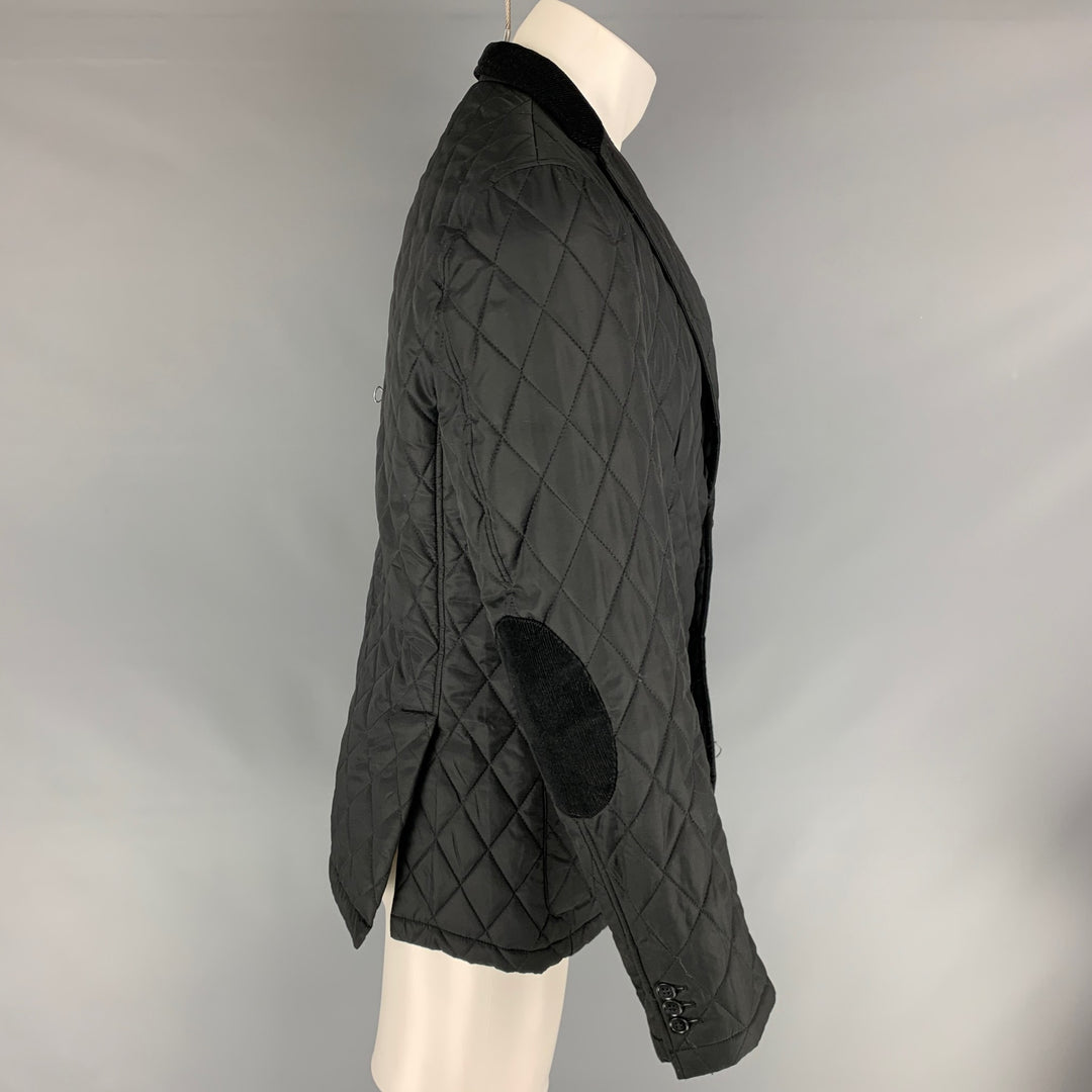 SAKS FIFTH AVENUE Size M Black Quilted Polyester Jacket