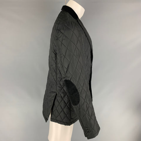 SAKS FIFTH AVENUE Size M Black Quilted Polyester Jacket