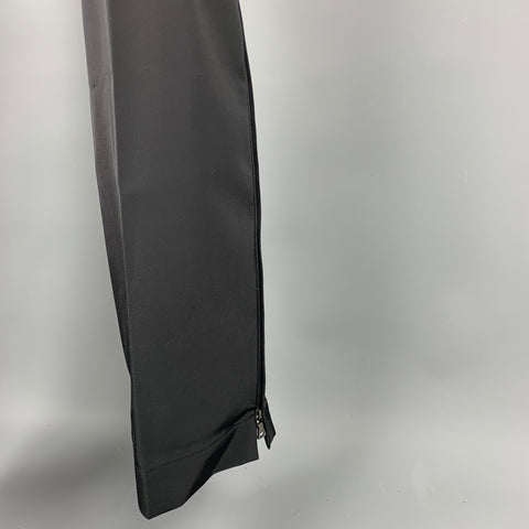 PRADA Pantalon décontracté à fermeture éclair à la cheville en polyester noir taille 10
