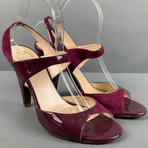 CHRISTIAN DIOR Size 9 Purple Patent Leather Sandals
