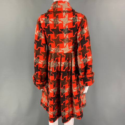 MARC by MARC JACOBS Size XS Orange Brown Wool Blend Tweed A-Line Coat