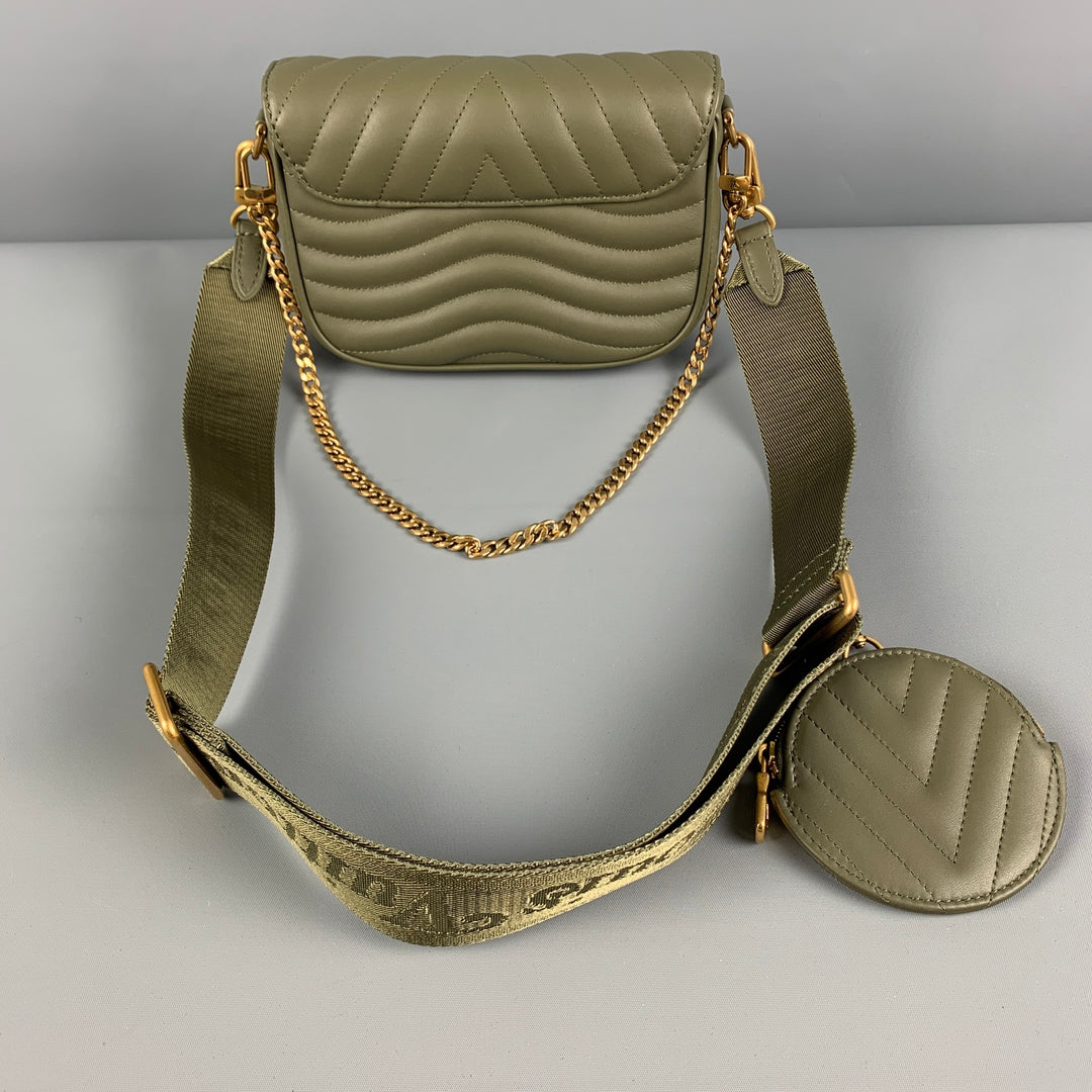 LOUIS VUITTON Olive Quilted Leather New Wave Multi Pochette Bag