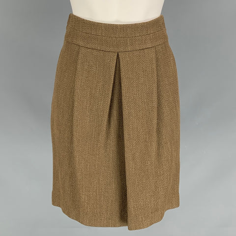 Falda plisada de mezcla de lana verde oliva talla 2 de ETRO