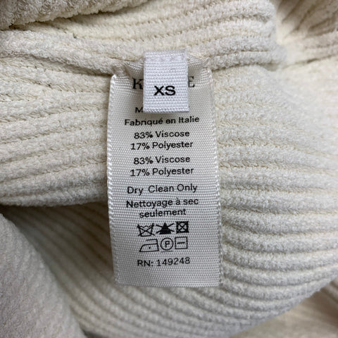 KHAITE Size XS Cream Stretch Viscose Blend Ribbed Maddy Dress Top