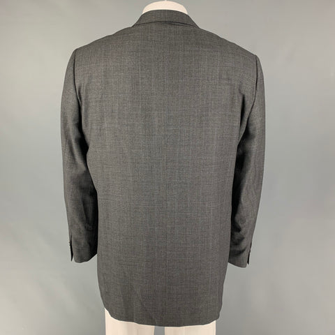 ERMENEGILDO ZEGNA Size 46 Grey Window Pane Wool Single Breasted Sport Coat