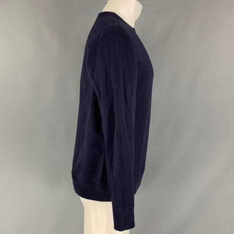 LADY WHITE Size M Dark Purple Solid Cotton Crew-Neck Sweatshirt