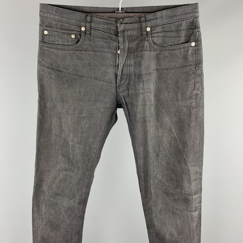DIOR HOMME Size 32 Black Wash Denim Button Fly Jeans