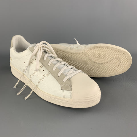 Y's ADIDAS Size 11 White Stitched Leather SUPER POSITION Sneakers