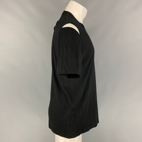 CHEMISE COMME des GARCONS Taille Unique T-shirt Découpé en Coton Noir
