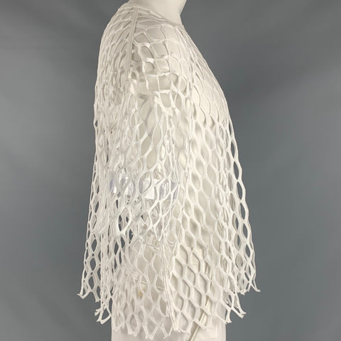 DRIES VAN NOTEN Taille L Pull court en polyester maille blanche