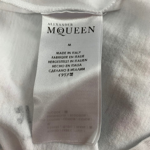 ALEXANDER MCQUEEN Size M White Multi-Color Graphic Cotton Short Sleeve T-shirt