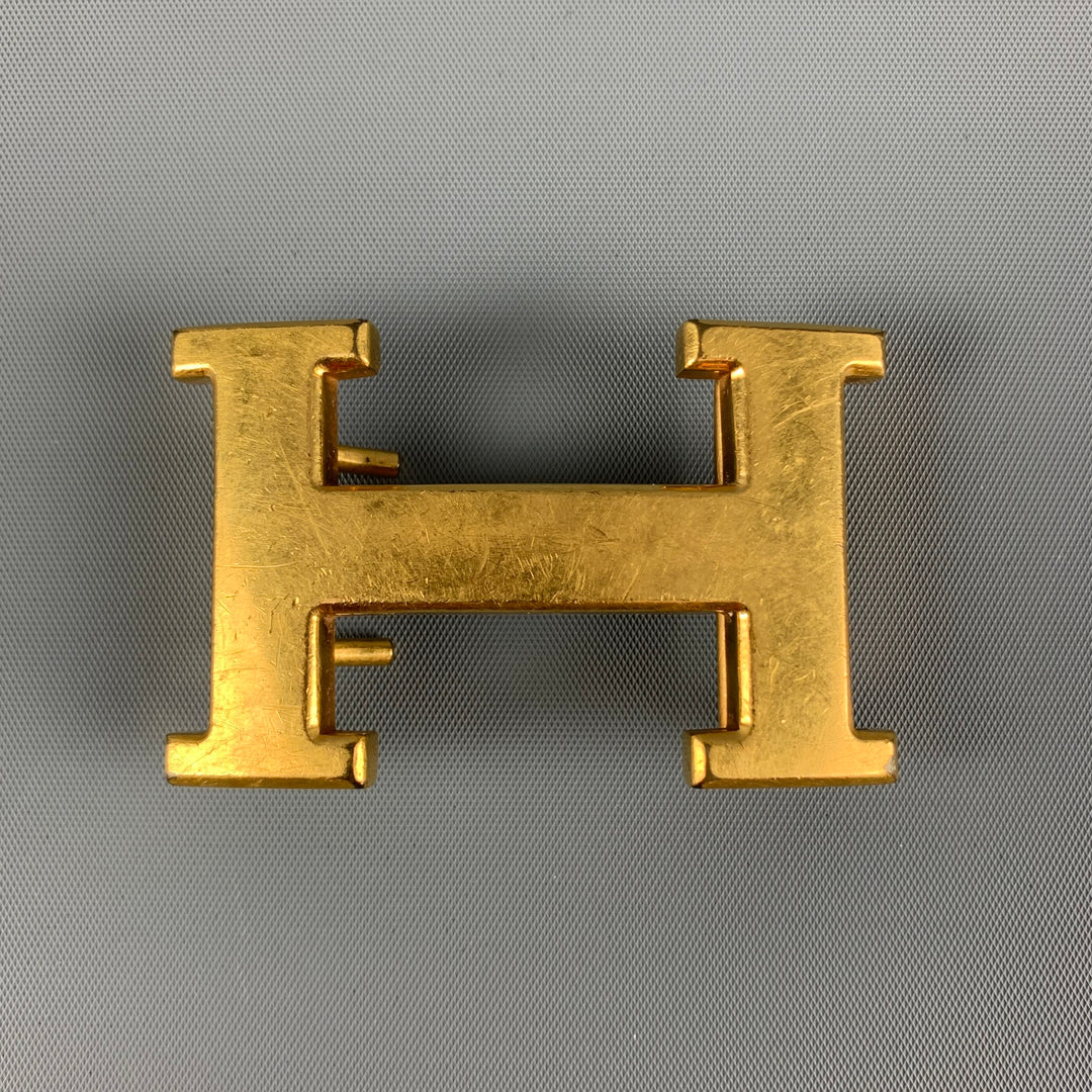 HERMES Size Gold Tone Metal Belt Buckle