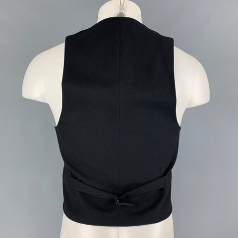 BAND OF OUTSIDERS Size 38 Black Silk Shawl Collar Vest
