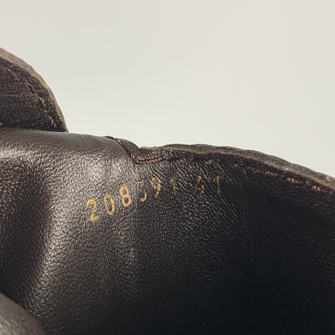 GUCCI Taille 11 Bottes à pompons en cuir marron