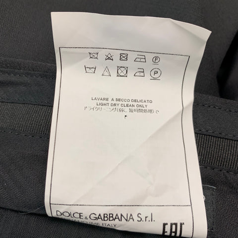 DOLCE & GABBANA Size 40 Black Wool Blend Tuxedo Dress Pants