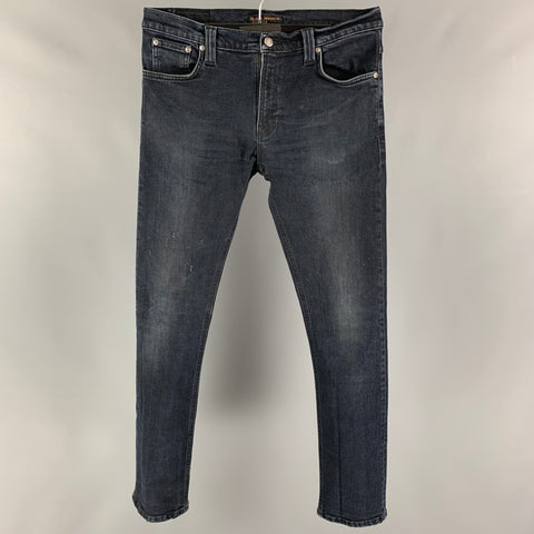 NUDIE JEANS Size 33 Navy Cotton Skinny Jeans