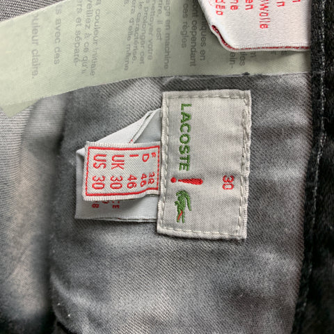 LACOSTE Size 30 Black Denim Zip Fly Jeans