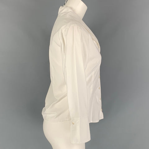 ANNE FONTAINE Blusa de manga 3/4 de algodón blanco talla 6