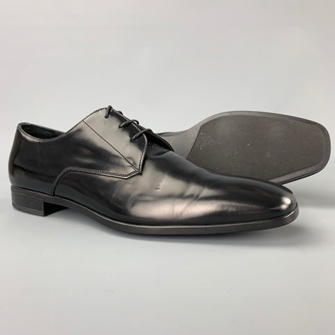 PRADA Size 10 Black Leather Lace Up Dress Shoes
